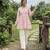 Pink color linen cotton top bottom set for graceful formal attire