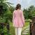 Pink color linen cotton top bottom set for graceful formal attire