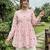 Pink color linen cotton top bottom set for graceful formal attire