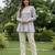 Sky blue color linen cotton top bottom set for graceful formal attire