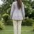 Sky blue color linen cotton top bottom set for graceful formal attire