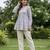 Sky blue color linen cotton top bottom set for graceful formal attire