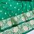Green zari woven banarasi silk blend saree with blouse piece