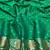 Green zari woven banarasi silk blend saree with blouse piece