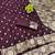 Wine zari woven banarasi silk blend saree with blouse piece