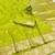 Lime zari woven banarasi silk blend saree with blouse piece