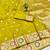 Lime zari woven banarasi silk blend saree with blouse piece