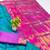 Rama zari woven paithani silk blend saree with blouse piece