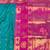 Rama zari woven paithani silk blend saree with blouse piece