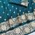 Firozi zari woven banarasi silk blend saree with blouse piece