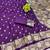 Purple zari woven banarasi silk blend saree with blouse piece