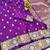 Purple zari woven banarasi silk blend saree with blouse piece