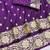 Purple zari woven banarasi silk blend saree with blouse piece