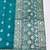 Light blue zari woven banarasi silk blend saree with blouse piece