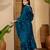Teal color beautiful chinon silk embroidery elegant ceremonial suit
