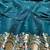Blue zari woven banarasi silk blend saree with blouse piece