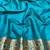 Rama zari woven banarasi silk blend saree with blouse piece