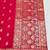 Pink zari woven banarasi silk blend saree with blouse piece