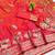 Rani pink zari woven banarasi silk blend saree with blouse piece
