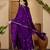 Purple color beautiful chinon silk embroidery elegant ceremonial suit