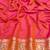 Rani pink zari woven banarasi silk blend saree with blouse piece