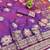 Purple zari woven banarasi silk blend saree with blouse piece