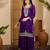 Purple color beautiful chinon silk embroidery elegant ceremonial suit