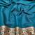 Firozi zari woven banarasi silk blend saree with blouse piece
