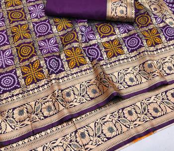 Wine zari woven silk blend saree with blouse piece 3