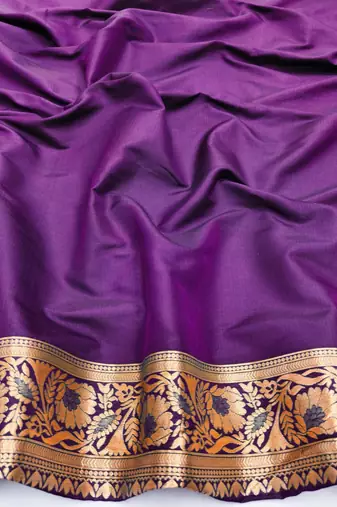 Wine zari woven silk blend saree with blouse piece