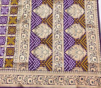 Wine zari woven silk blend saree with blouse piece 5