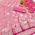 Pink zari woven banarasi silk blend saree with blouse piece