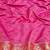 Pink zari woven banarasi silk blend saree with blouse piece