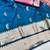 Blue zari woven paithani silk blend saree with blouse piece