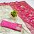 Cream zari woven banarasi silk blend saree with blouse piece
