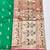 Green zari woven paithani silk blend saree with blouse piece