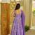 Lavender color muslin printed ceremonial readymade attire