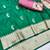 Green zari woven paithani silk blend saree with blouse piece
