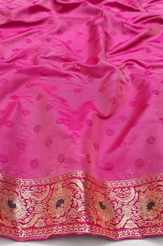 Light blue zari woven silk blend saree with blouse piece