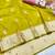 Lime zari woven paithani silk blend saree with blouse piece