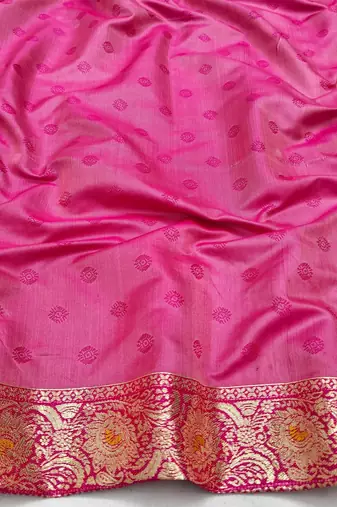 Yellow zari woven silk blend saree with blouse piece