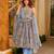 Grey color muslin printed ceremonial readymade attire