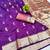 Purple zari woven paithani silk blend saree with blouse piece