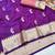 Purple zari woven paithani silk blend saree with blouse piece