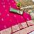 Pink zari woven paithani silk blend saree with blouse piece