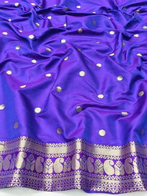 Teal zari woven paithani silk blend saree with blouse piece 4
