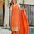 Orange color stylish and partywear chinon beautiful partywear dress