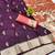 Dark wine zari woven paithani silk blend saree with blouse piece
