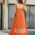Orange color stylish and partywear chinon beautiful partywear dress