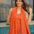 Orange color stylish and partywear chinon beautiful partywear dress